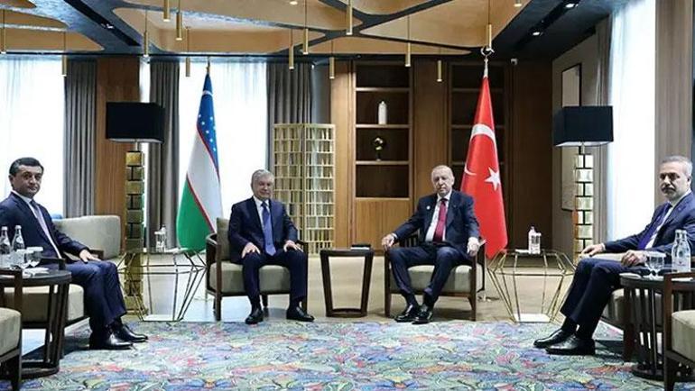 Cumhurbaşkanı Erdoğan, Özbekistan Cumhurbaşkanı Mirziyoyev ile görüştü