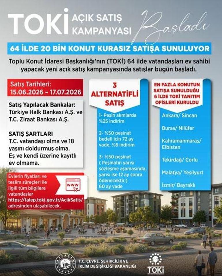 TOKİden 64 ilde dev kampanya 20 bin konut için başvurular başladı