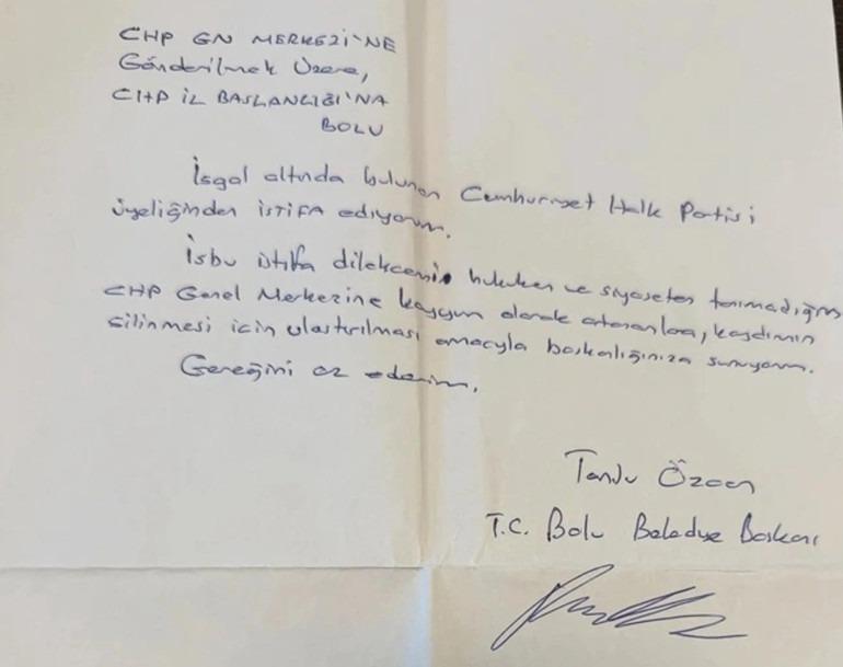 Bolu Belediye Başkanlığı görevinden uzaklaştırılan Tanju Özcan CHP’den istifa etti