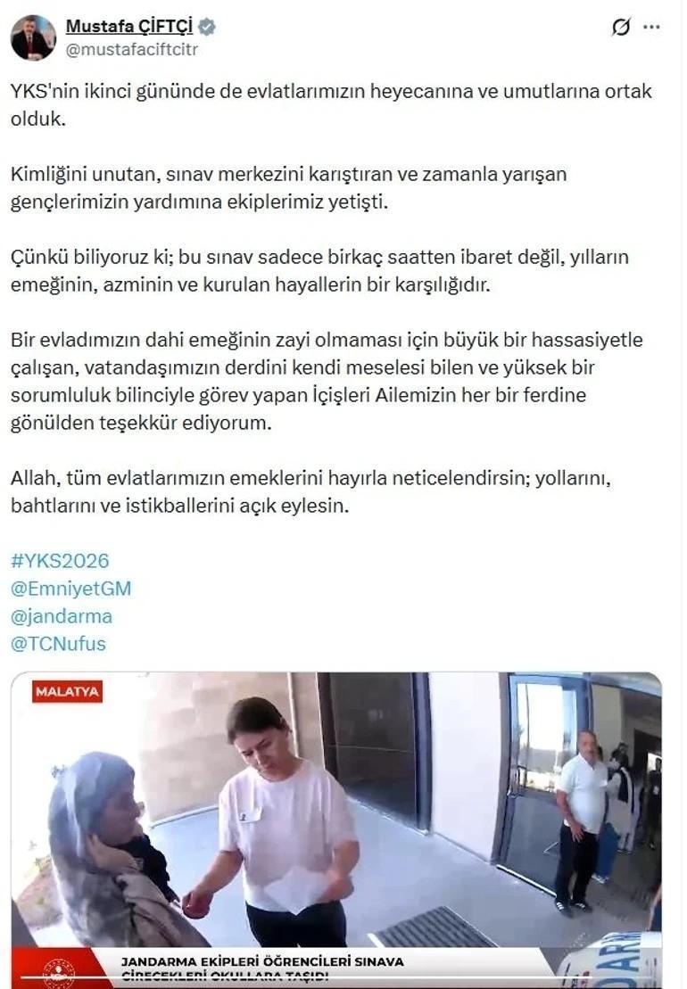 Bakan Çiftçi açıkladı YKSye yetişebilmek için sınav günü 3 bin 25 kişi kimlik başvurusu yaptı