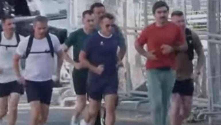 Fransız Cumhurbaşkanı Macron, zirve öncesi sabah koşusuna çıktı
