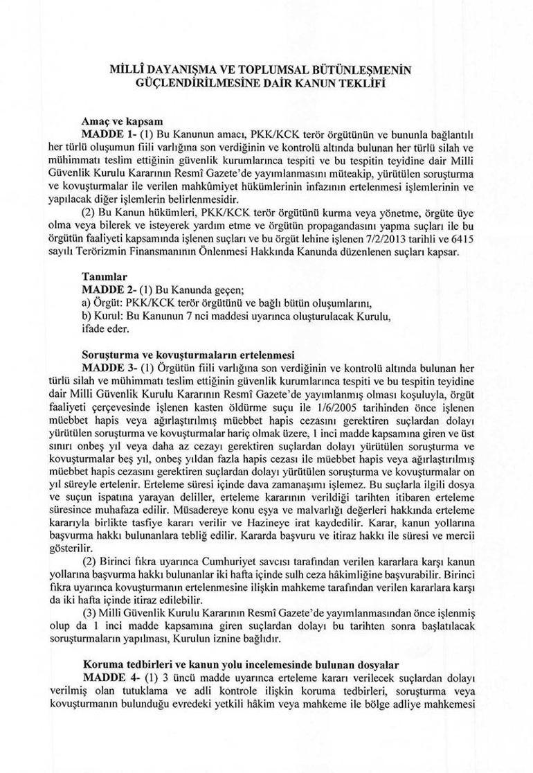 Barışa, huzura, kardeşliğe evet: 10 soruda Terörsüz Türkiye yasasının detayları