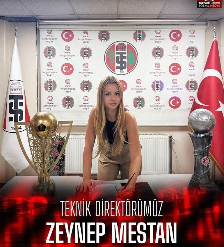 Türk futbolunda ilk Turgutlusporun yeni teknik direktörü 22 yaşındaki Zeynep Mestan oldu