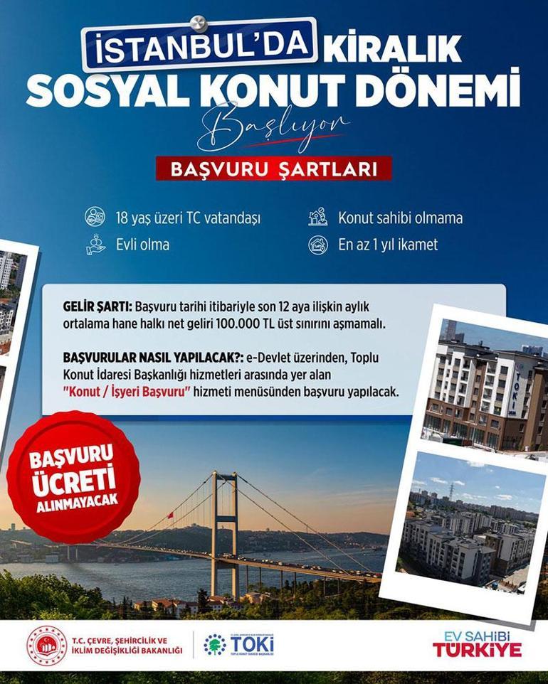 Son dakika: TOKİnin İstanbuldaki 15 bin kiralık konut için şartlar belli oldu