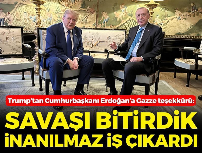 Trump'tan ateşkes açıklaması: Gazze'de savaşı bitirdik, Erdoğan inanılmaz iş çıkardı