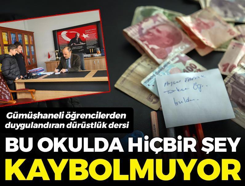 Bu okulda hiçbir şey kaybolmuyor! Gümüşhaneli öğrencilerden dürüstlük dersi
