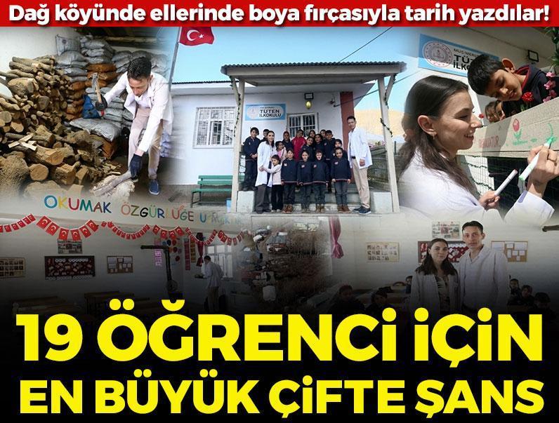 Dağ köyünde ellerinde boya fırçasıyla tarih yazdılar! 19 öğrenci için okulu baştan yaratan öğretmenler
