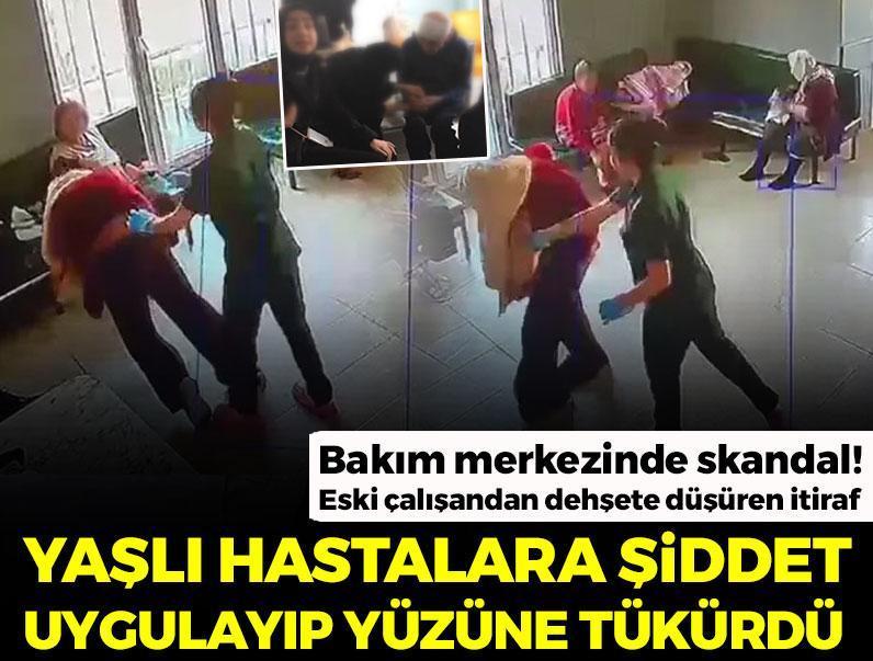 Skandal görüntüler ortaya çıktı! Yaşlı hastalara şiddet uygulayıp yüzüne tükürdü