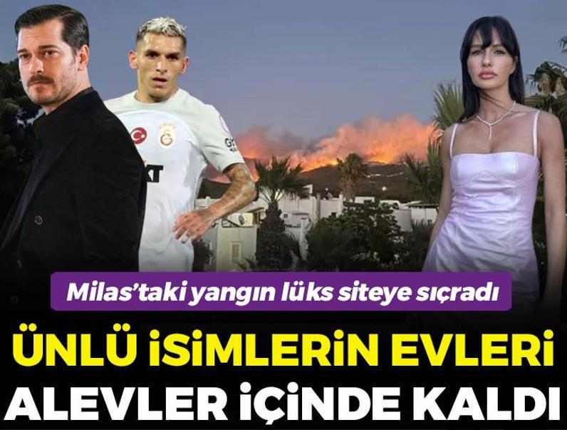 Milas'taki yangın lüks siteye sıçradı! Ünlülerin evi alevler içinde kaldı