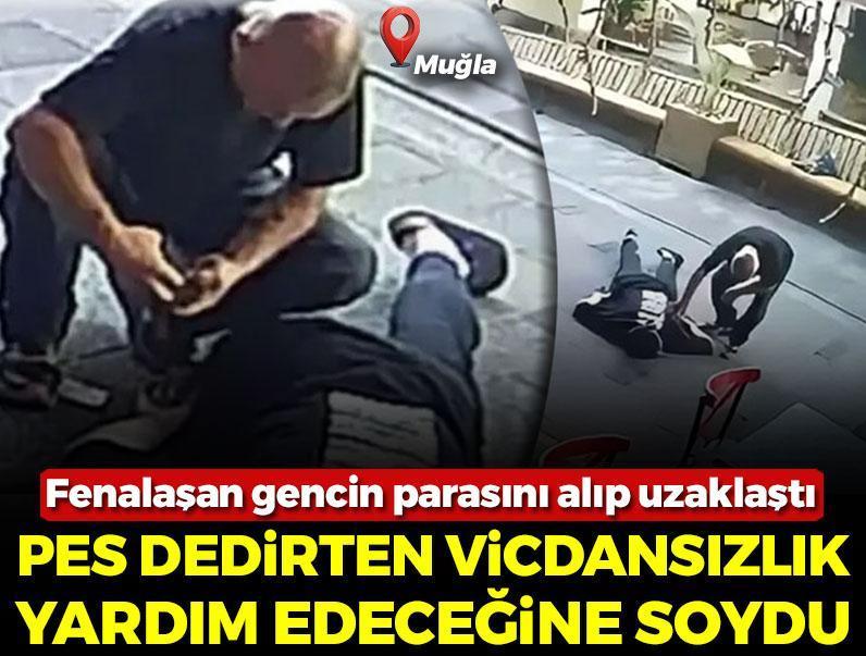 Pes dedirten vicdansızlık! Fenalaşıp yere yığılan gencin parasını çaldı