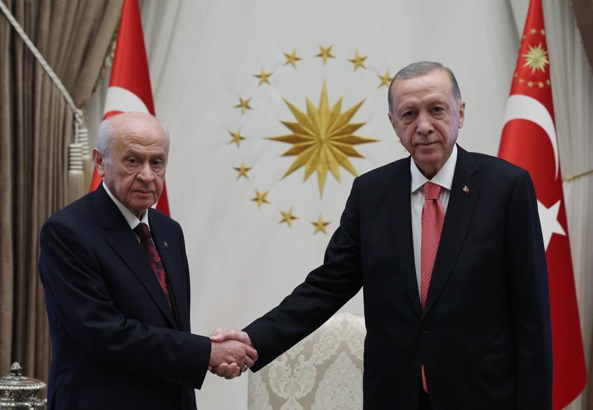 Cumhurbaşkanı Erdoğan, MHP Genel Başkanı Devlet Bahçeliyi kabul etti